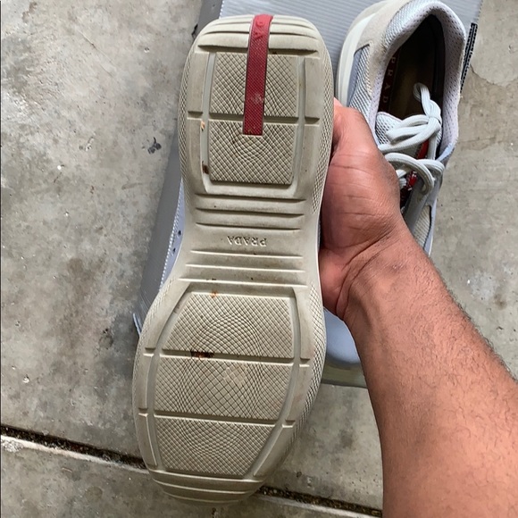 Prada baby blue sneakers sz 9 10 us pre owned - Picture 2 of 6